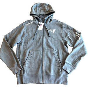 NWT Nike New England Patriots Gray Statement Full-Zip Hoodie Size Men's Small